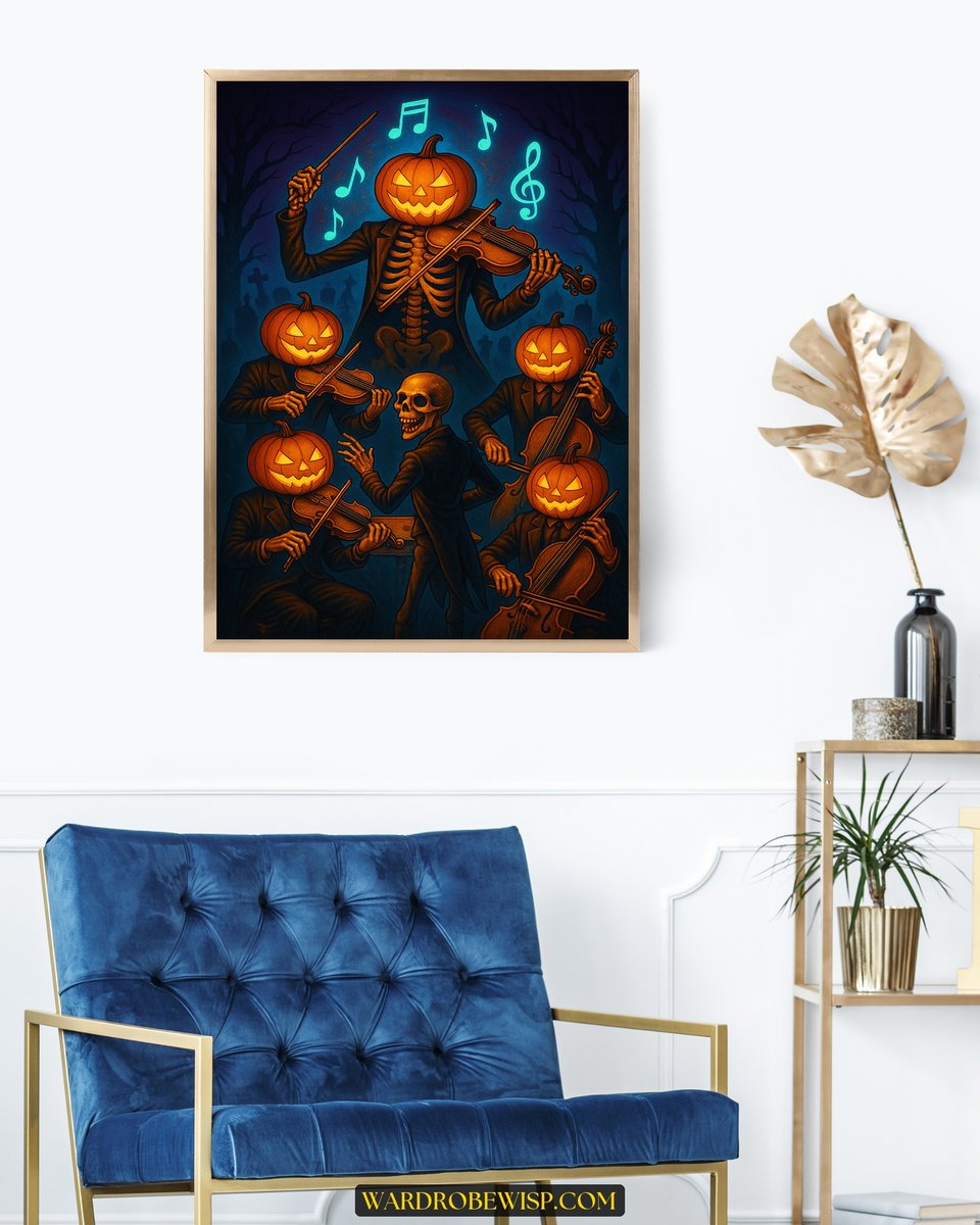 Halloween Night Orchestra in Graveyard canvas