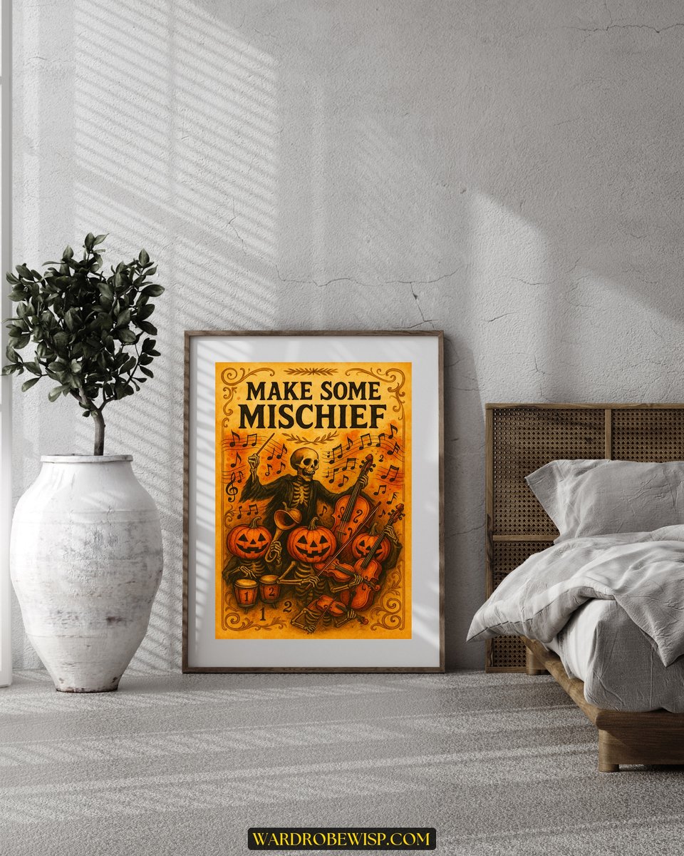 Halloween Skeleton Orchestra canvas