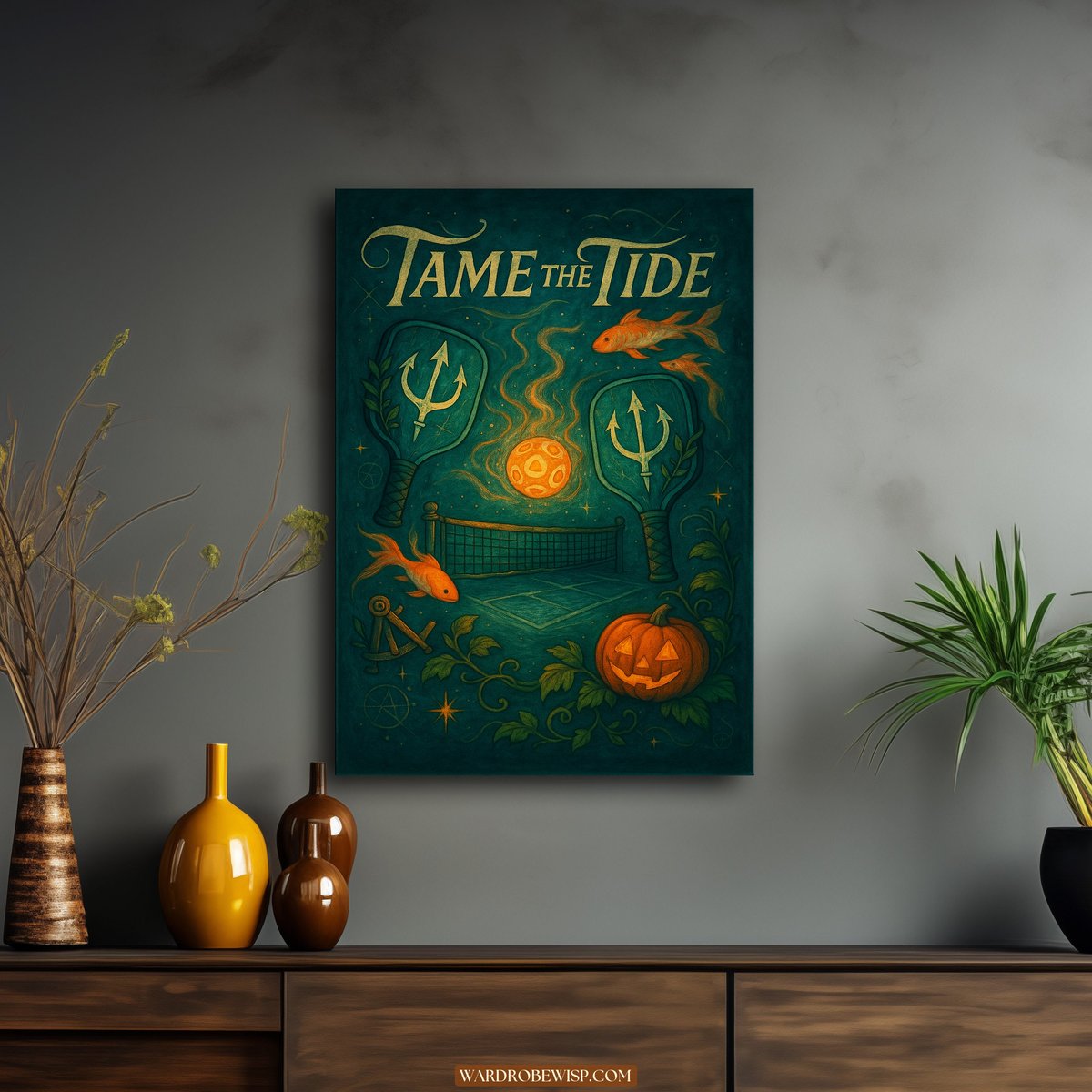 Halloween Tame the Tide Pickleball canvas