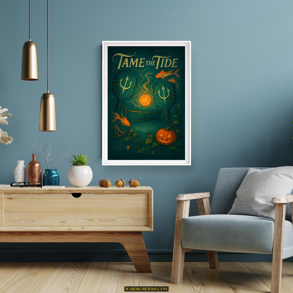 Halloween Tame the Tide Pickleball canvas