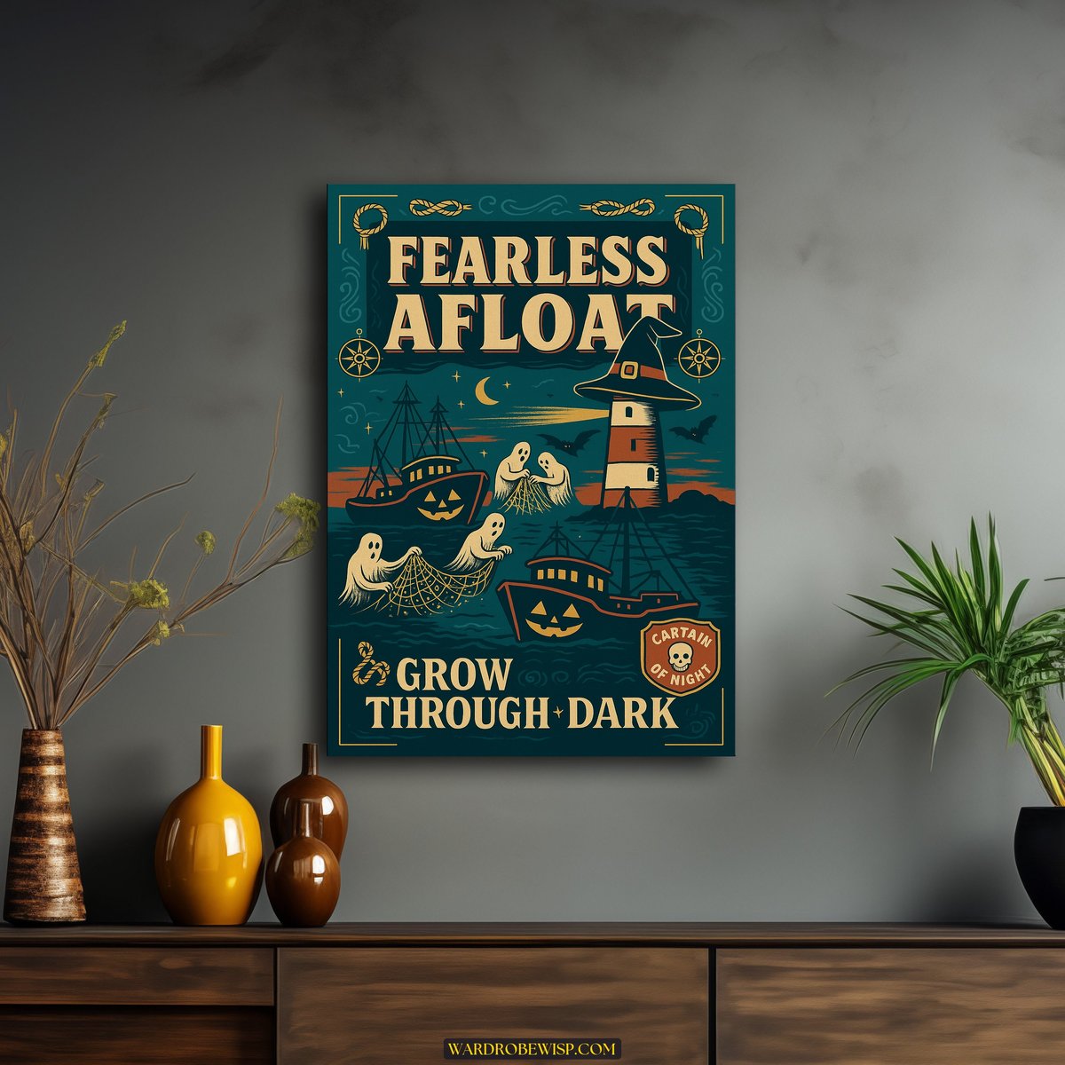 Hallowwen Fearless Afloat Art canvas