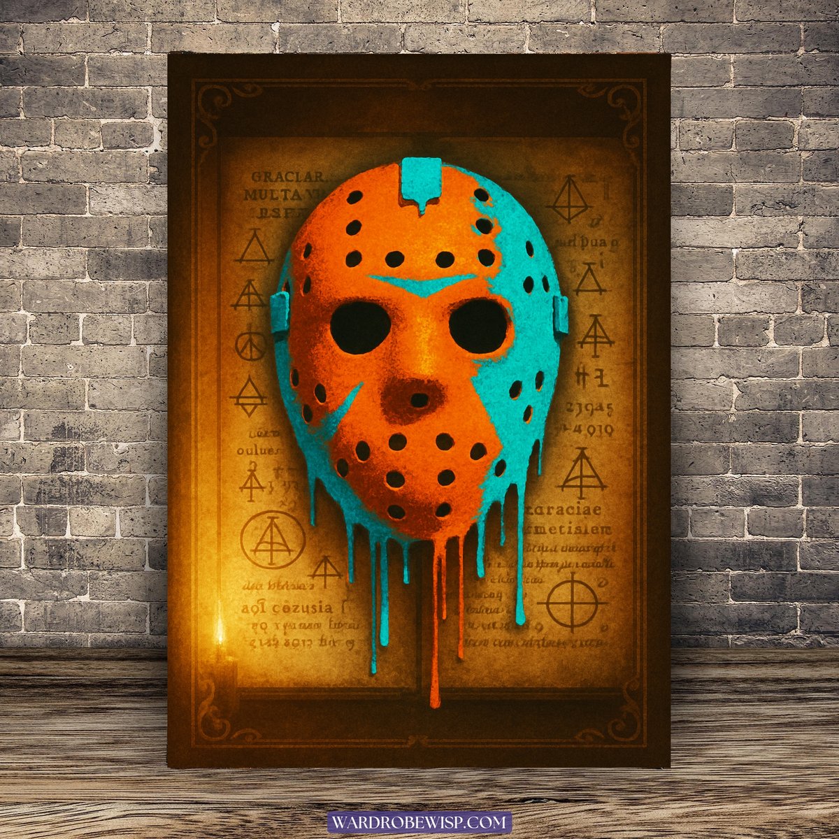 Horror Mask Drip canvas