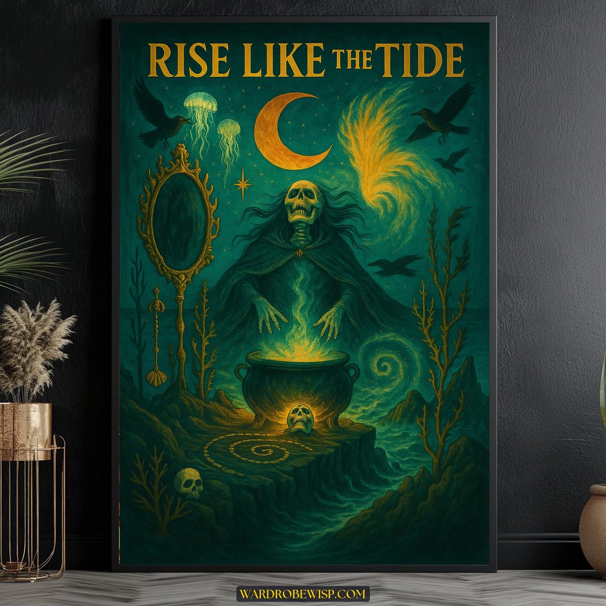 Sea Witch Art Halloween canvas