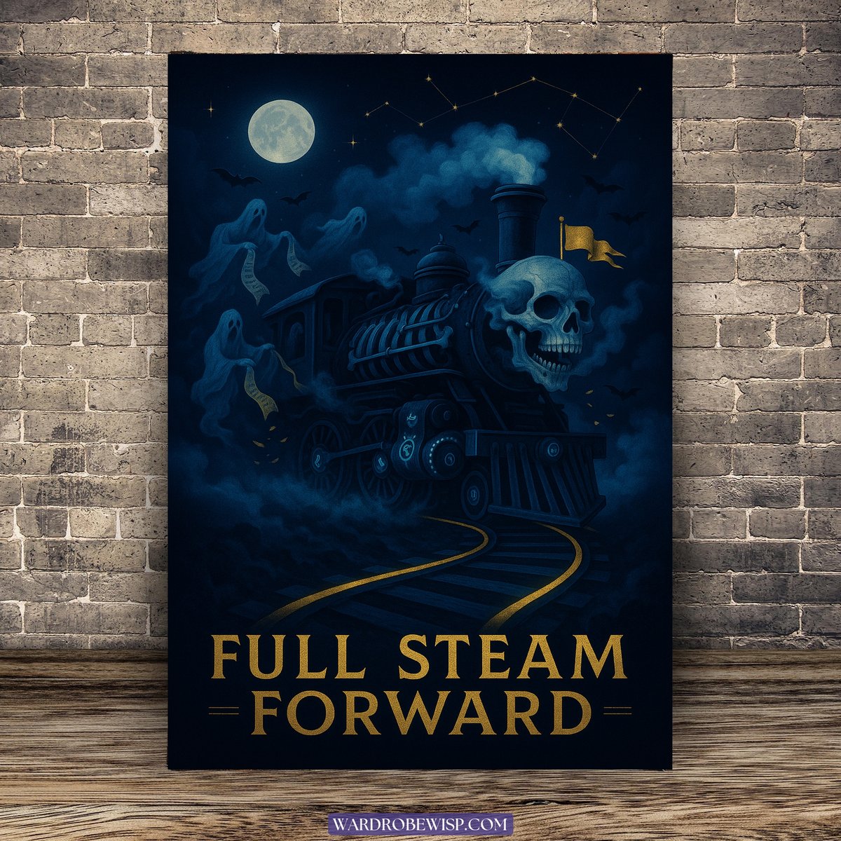 Skull Train Art canvas