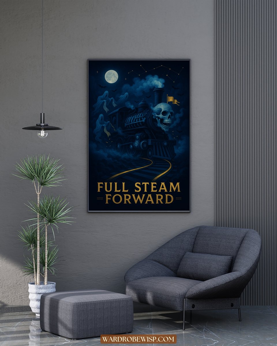 Skull Train Art canvas