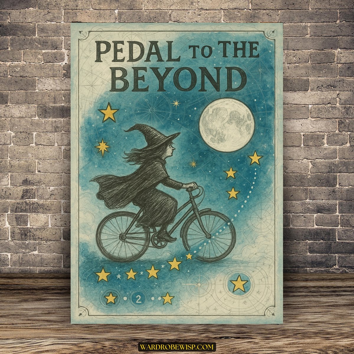 Witch Bike Art canvas