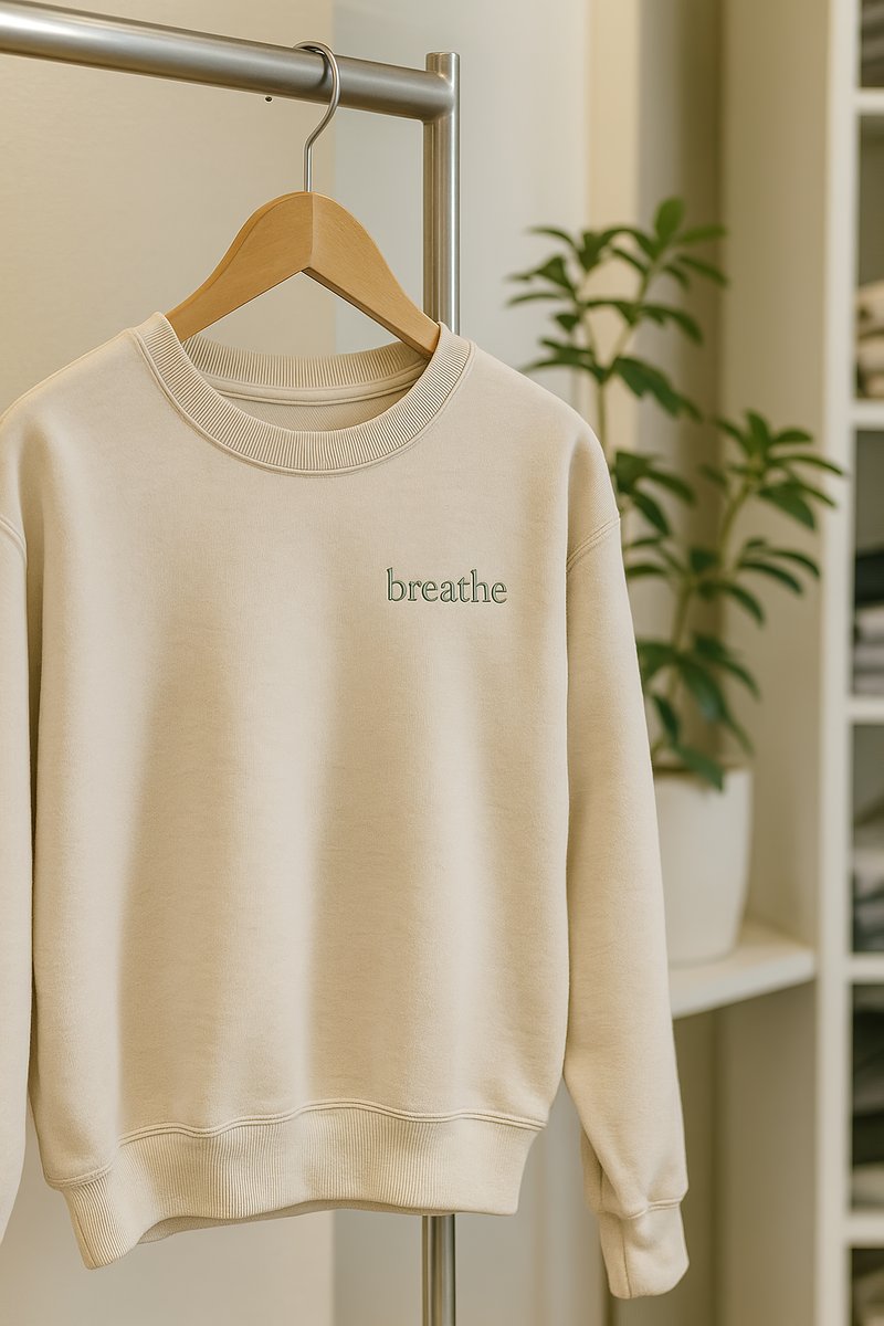 breathe begie sweatshirt
