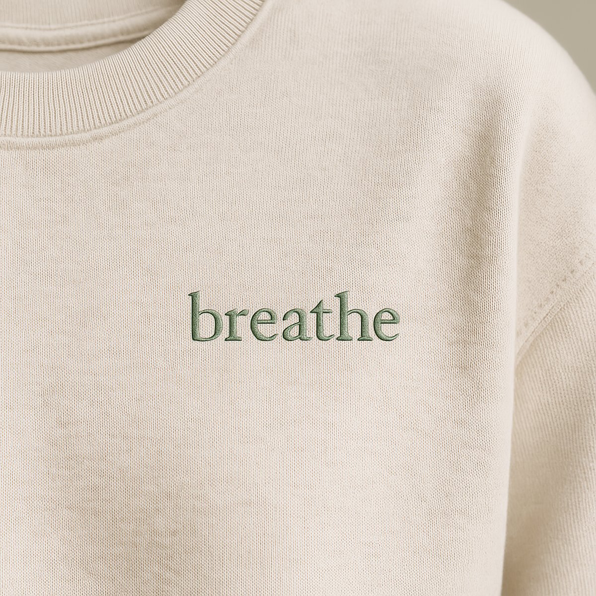 breathe begie sweatshirt