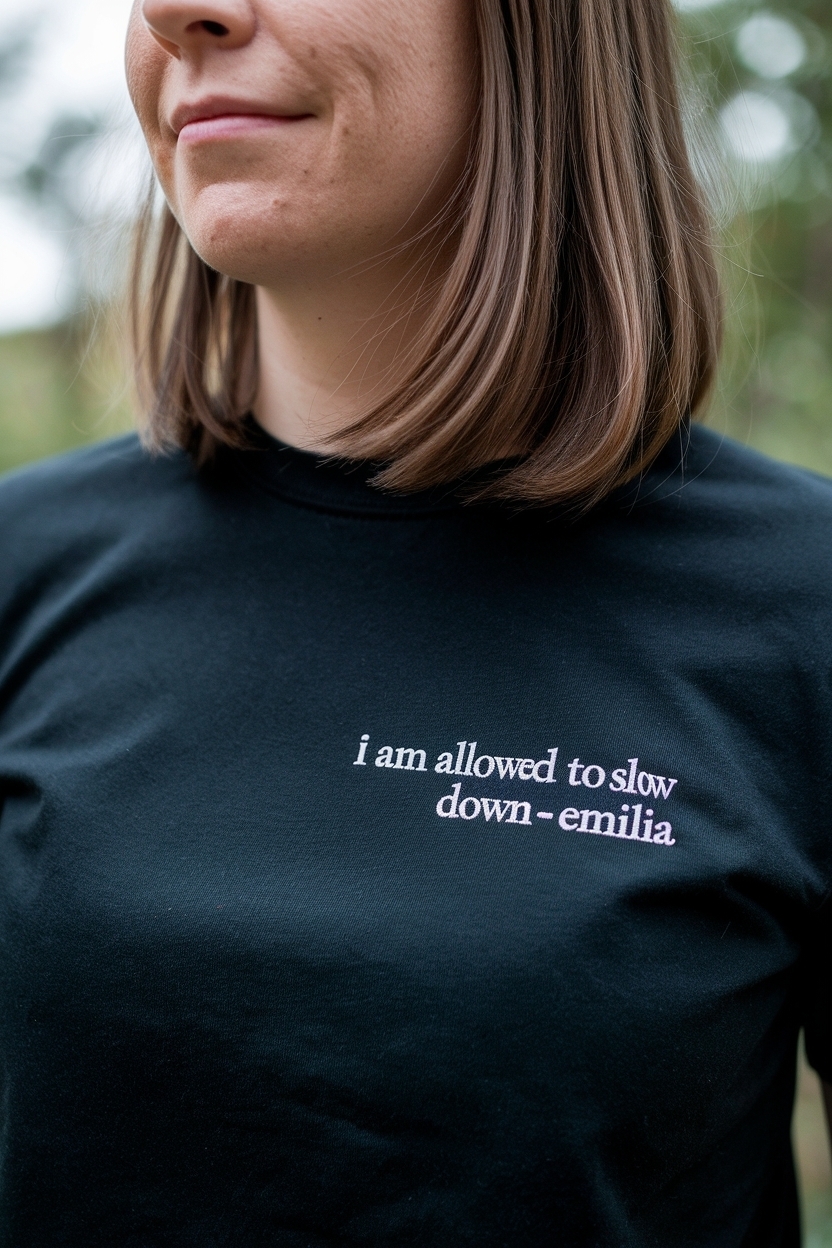 I Am Allowed to Slow Down Emilia: Embracing Stillness outfit idea