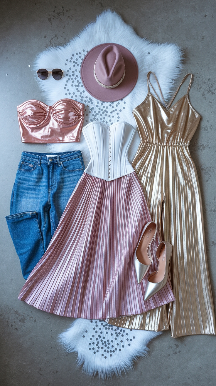 Chic Metallic Outfits Women for Every Occasion outfit idea
