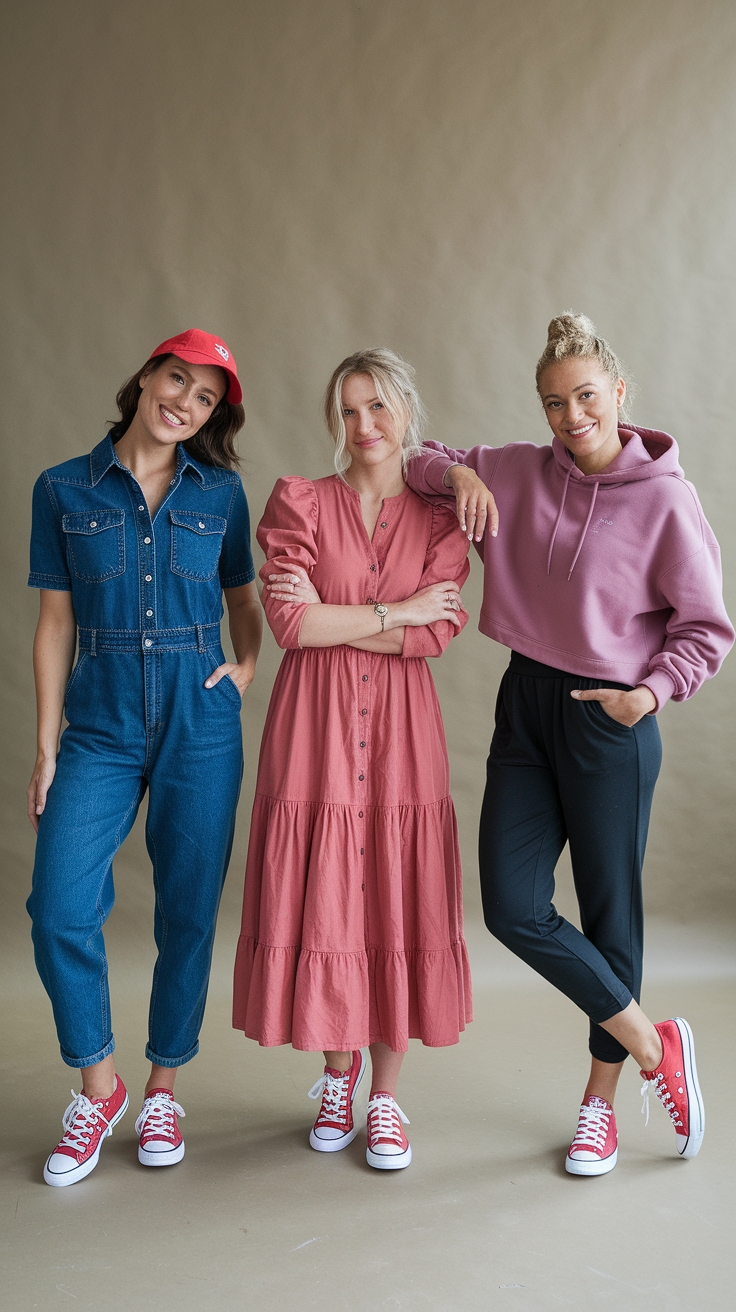 Stylish Outfits with Red Shoes Sneakers for Every Occasion outfit idea