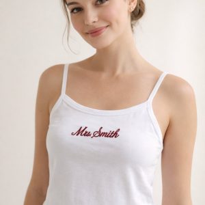 Personalized Embroidered Tank Top, Custom Mrs. Tan