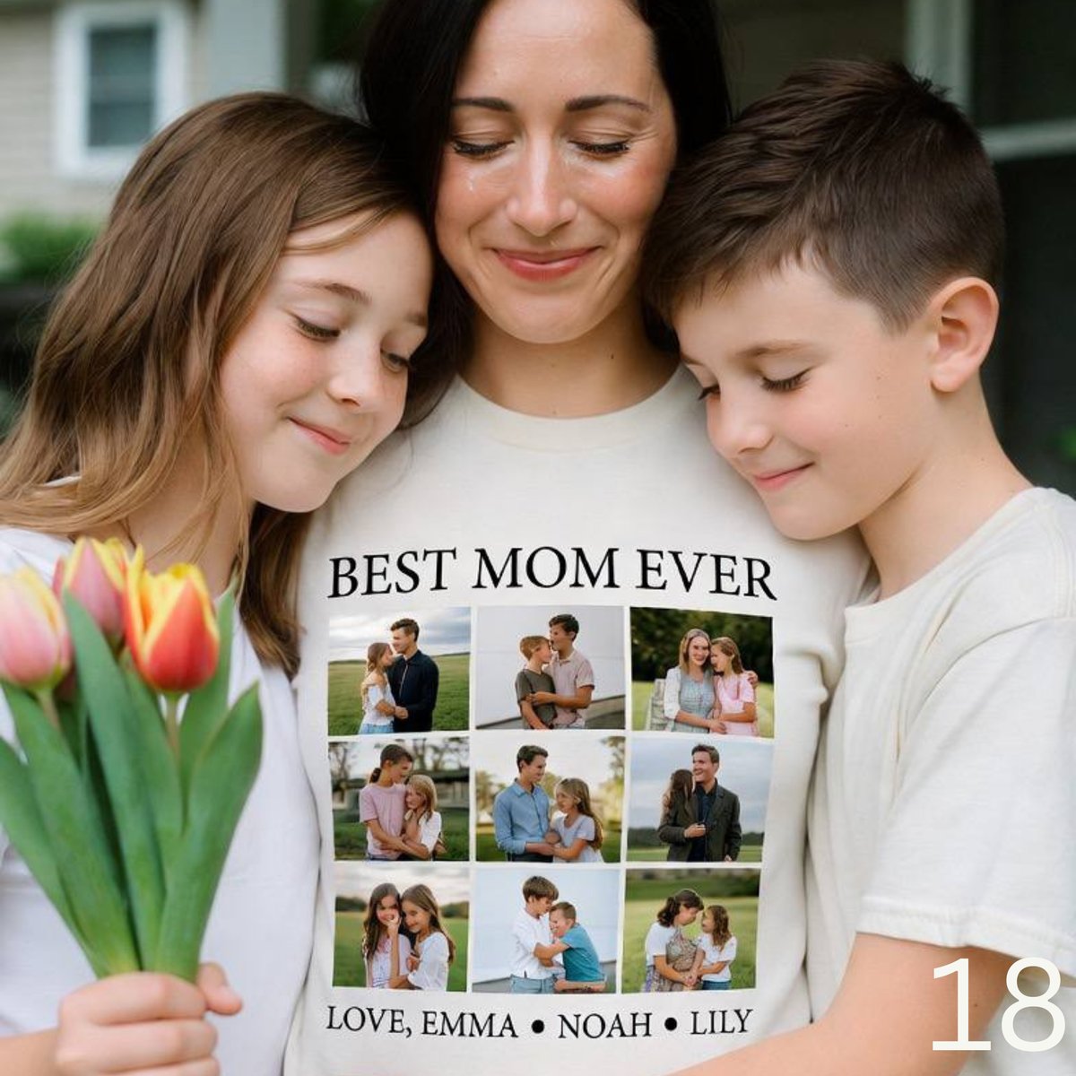 Personalized Mom Photo Collage Shirt Comfort Colors 1717, Custom Mother’s Day Gift from Daughter Son tshirt