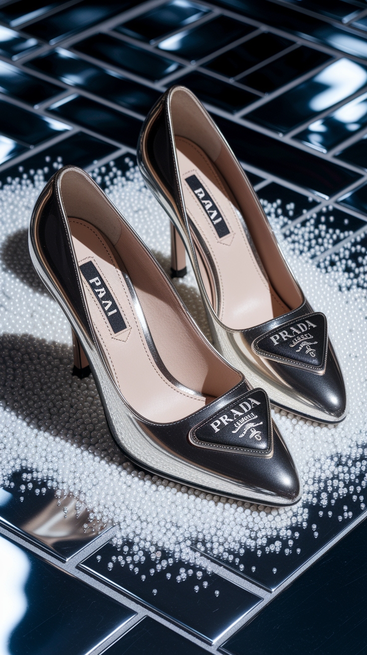 Fashion-Forward Prada Metallic Shoes for Bold Statements outfit idea