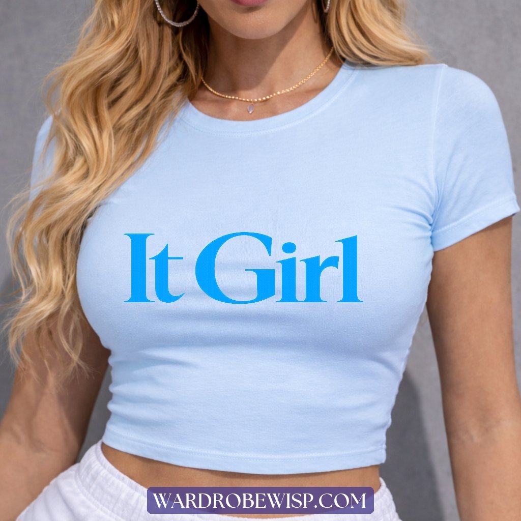 Real Model Mockup Custom Text Tshirt Y2K Baby Tee Crop Top Gift Her baby tee
