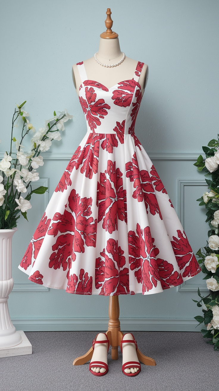 Red and White Combination Dress: Chic and Bold Choices outfit idea