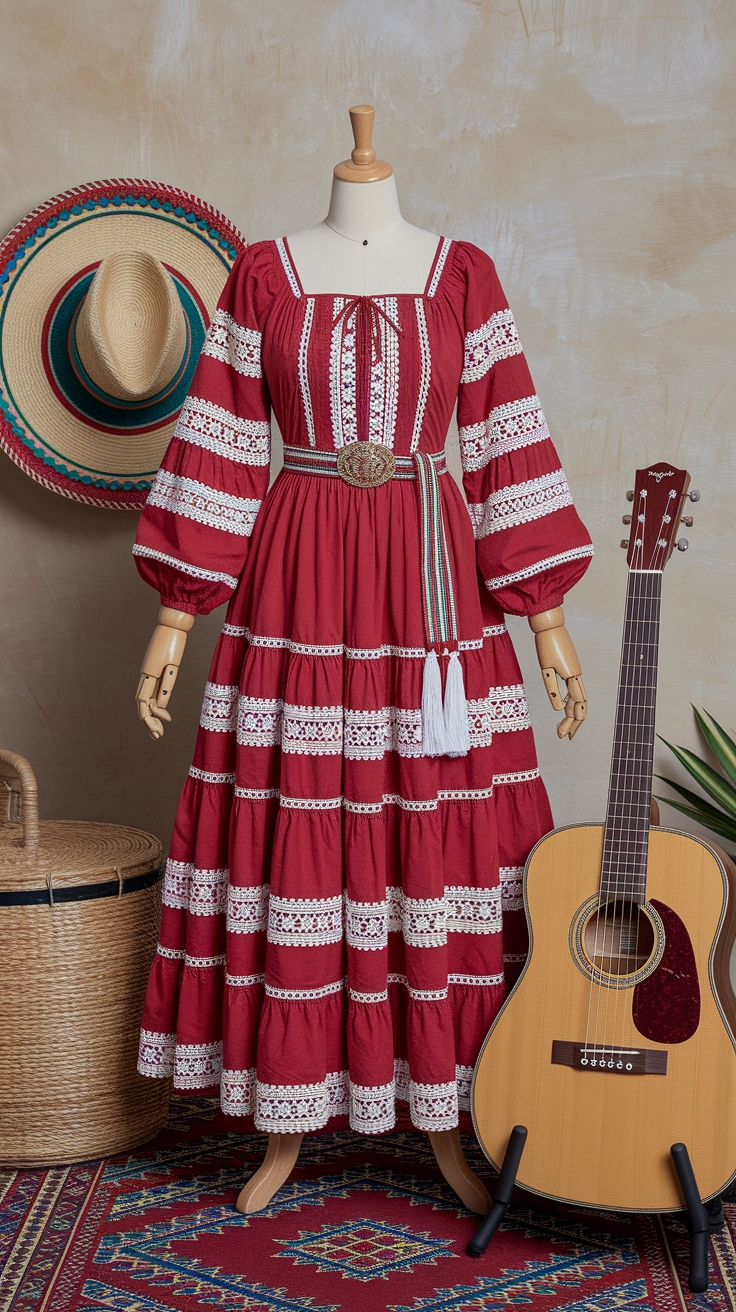 The Allure of the Red Charro Dress: A Cultural Icon outfit idea