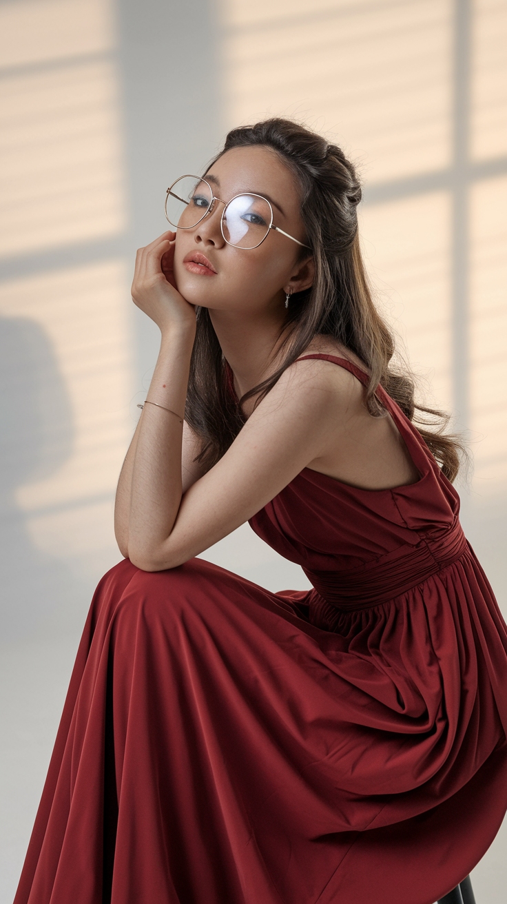 Stunning Red Dress Girl DP Ideas for Social Media outfit idea