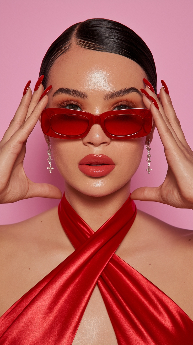 Styling Red Dress Red Nails for a Bold Statement outfit idea
