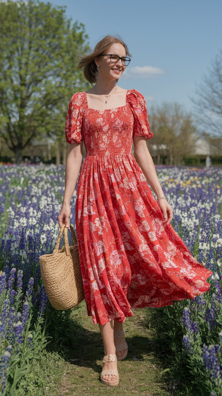 Fresh Red Dress Spring Styles to Brighten Your Wardrobe outfit idea