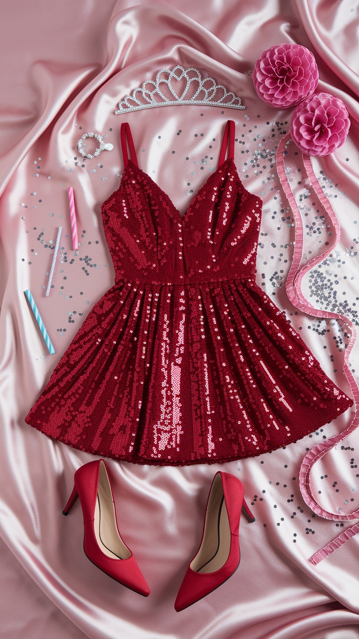 Stunning Red Dresses for Birthday Celebrations outfit idea