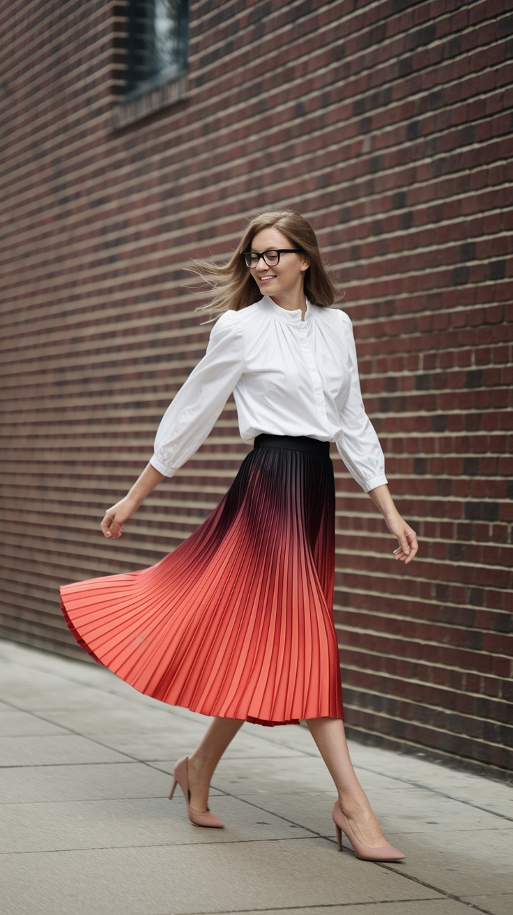 Mix and Match with a Red Orange Skirt Outfit outfit idea