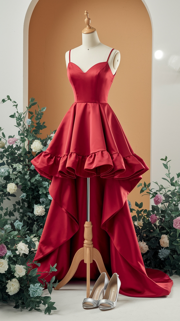 Elevate Your Look with a Red Short Gown outfit idea