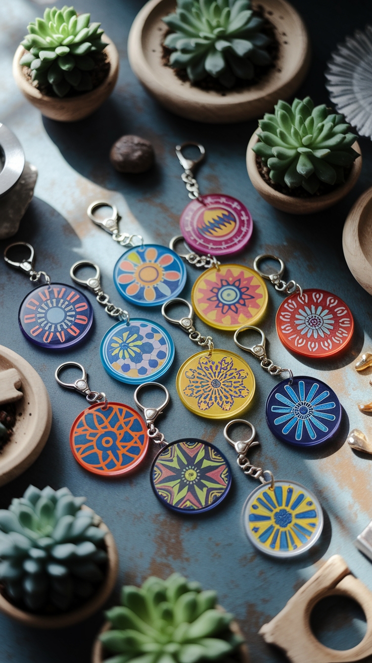 Creative Round Acrylic Keychain Ideas for Personalization outfit idea