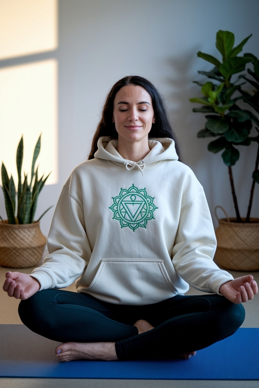 Single Chakra Embroidered Hoodie: Align Your Energy Fashionably outfit idea