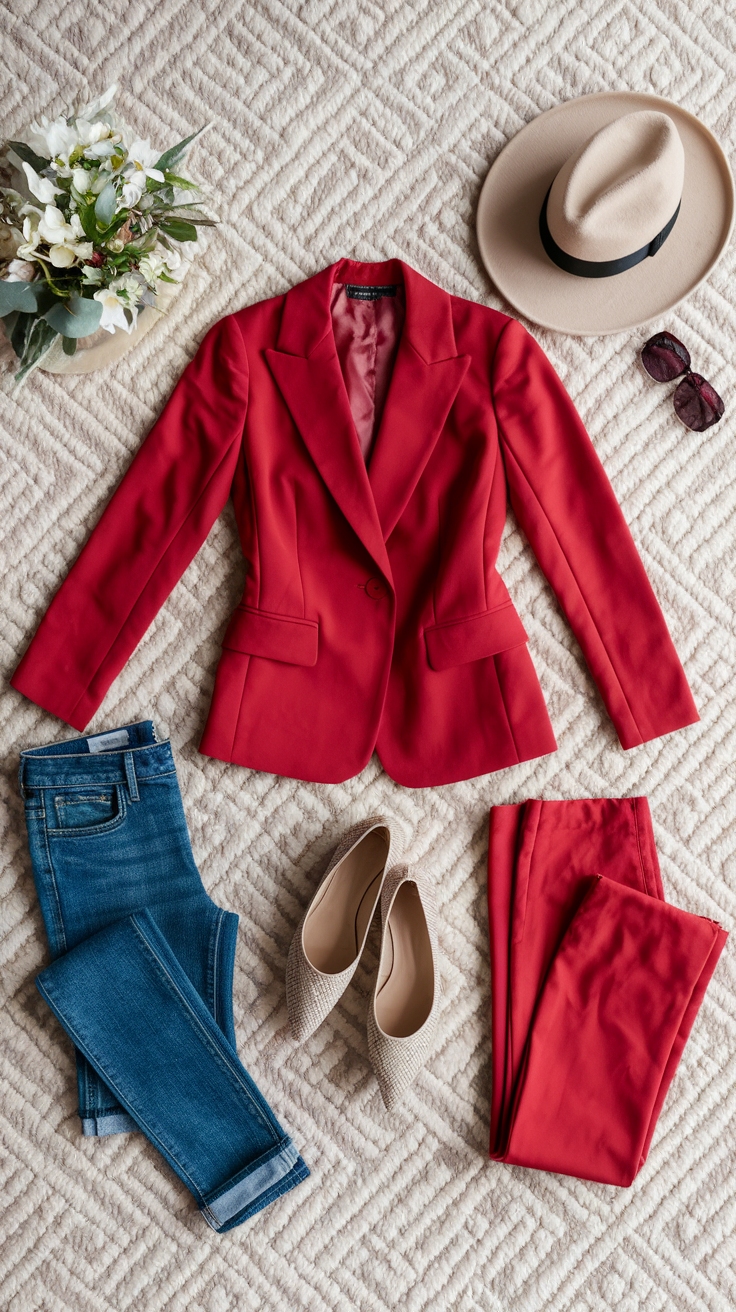 Styling a Red Blazer: Tips for a Chic Look outfit idea