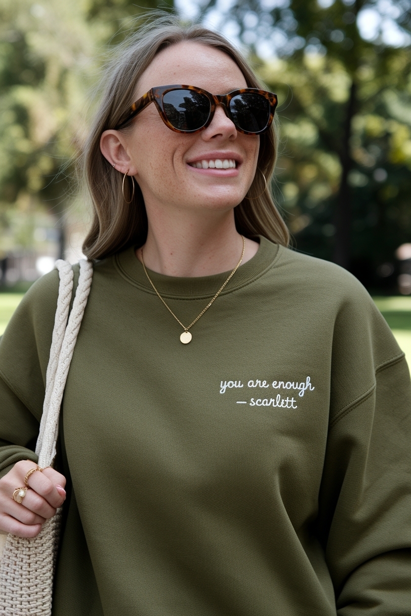 You Are Enough Scarlett: Empowering Fashion Statements outfit idea