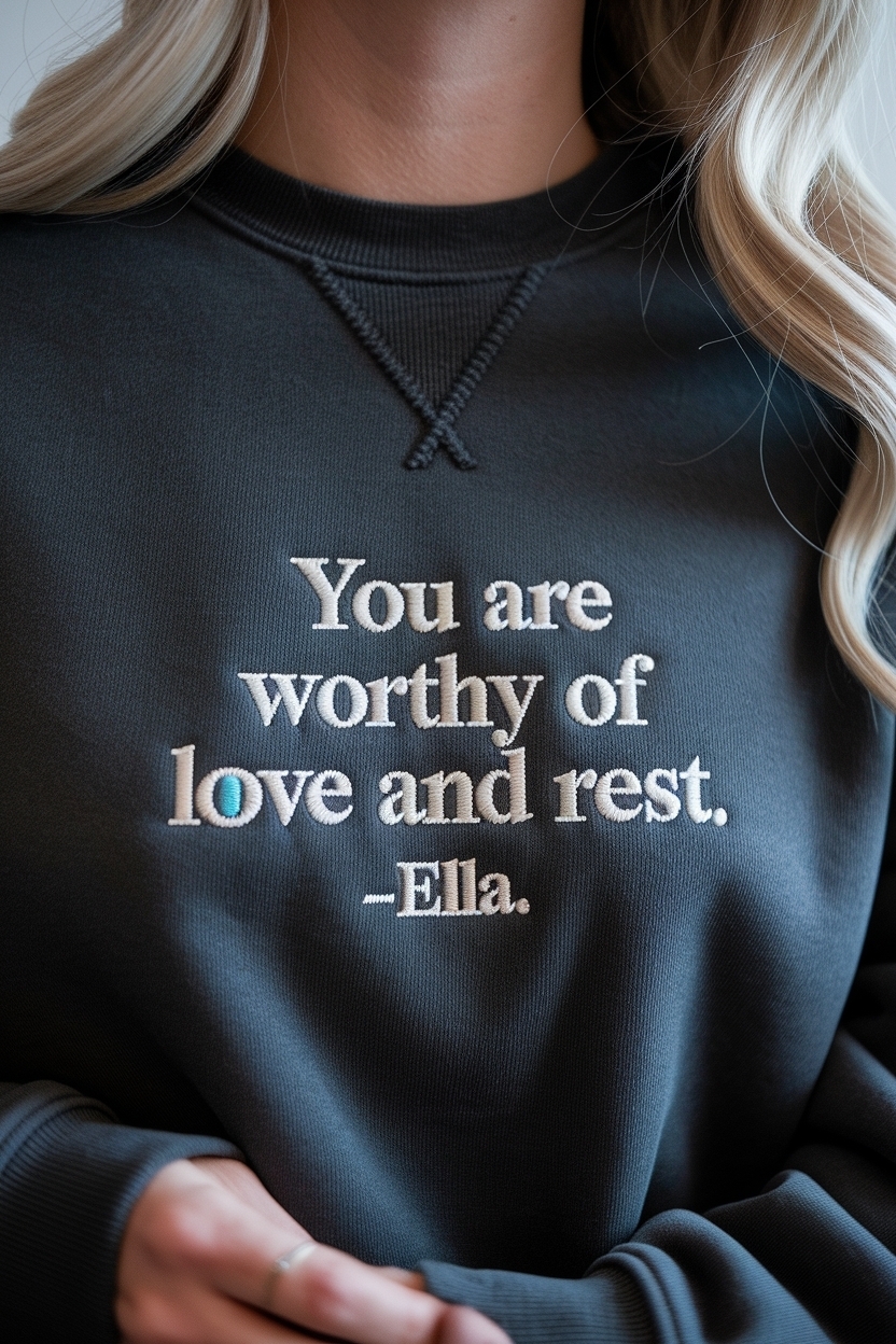 You Are Worthy of Love and Rest Ella: Prioritizing Self-Care outfit idea