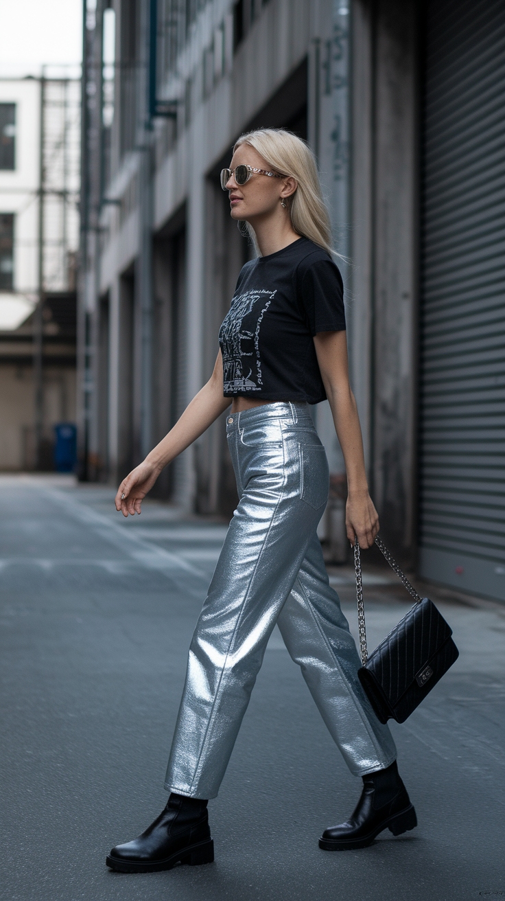 Zara Metallic Jeans Outfit: Chic and Modern Styles outfit idea